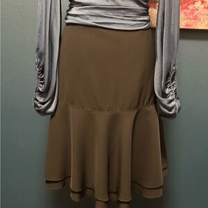 Armani Collezioni Black Flounce Hem Skirt 8